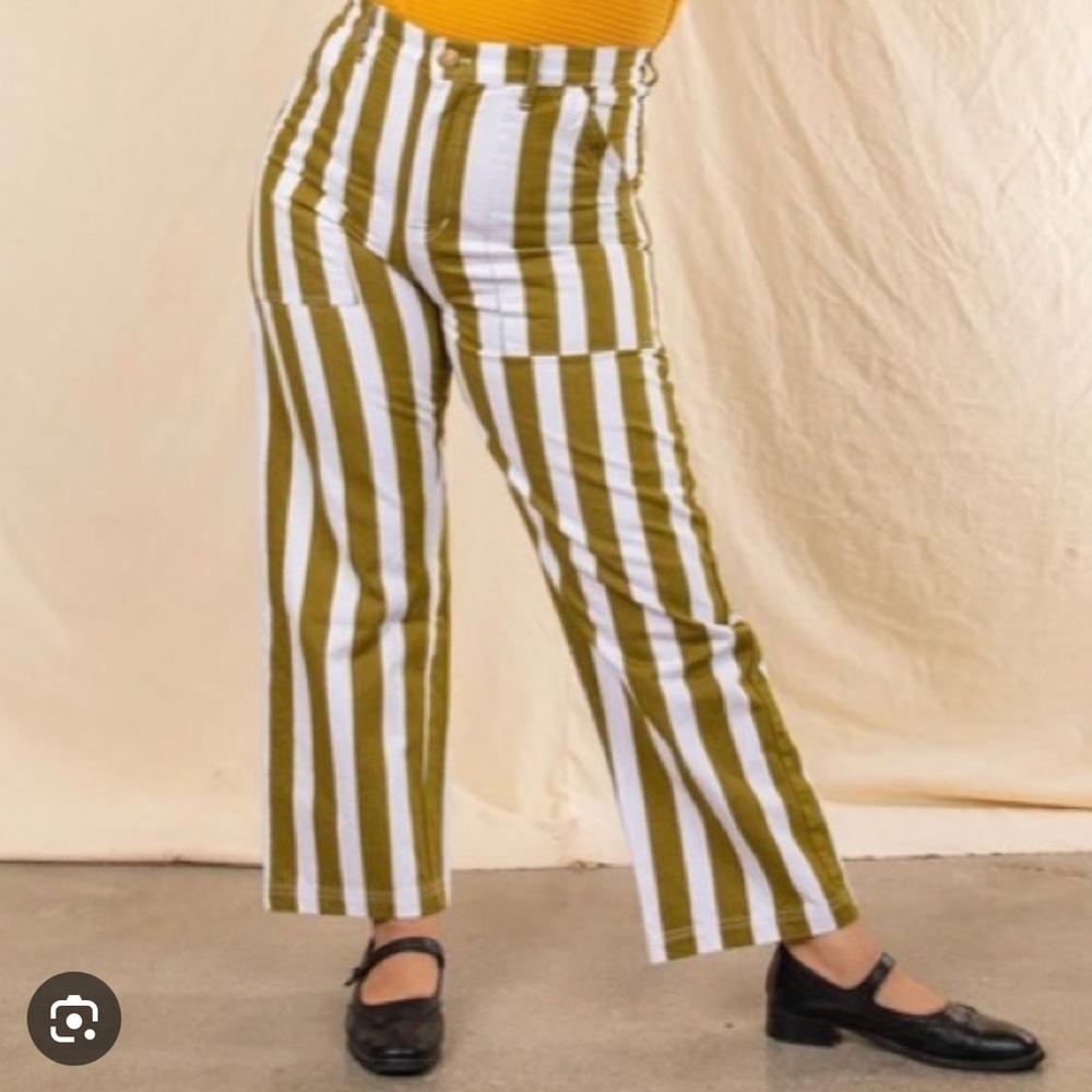 Big Bud Press Olive Green Vintage Stripe Work Pants size small